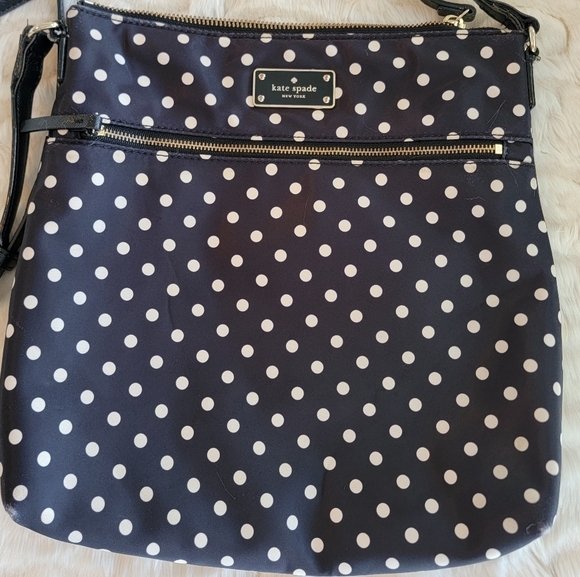 Kate Spade Black And White Polka Dot Nylon Crossbody Bag - Picture 6 of 16